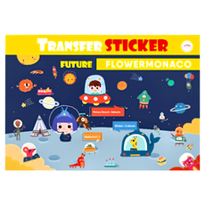 FLOWER MONACO 神奇轉印貼紙套裝 - 培養空間思維 鍛鍊手部精細動作, 科技主圖 藍色 + 黃色, 1組