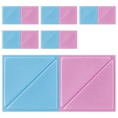 PMU 必美優 EVA 3D三角防撞壁貼 MIT高品質 繽紛色彩 居家配色, 粉+藍, 30*30*1cm, 1組