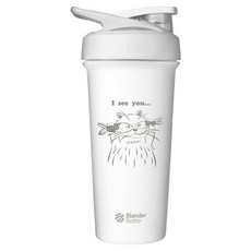 Blender Bottle strada sleek 不鏽鋼杯 25oz, 我喵 ㄇㄟˊ 看見 白色, 1個, 740ml