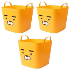 KAKAO FRIENDS 塑膠手提籃, 室內室外皆適用, 34.6 x 29.2 x 29.2cm, Ryan大臉, 3個