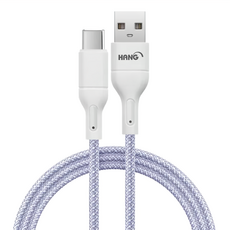 HANG 編織快充線 USB to TypeC R18, 1m, 紫色, 快速充電, 適用多種設備, 1個