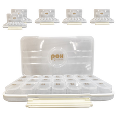 7日分裝藥盒, 23x13x3cm, PP材質, 綠色透明咖啡色, 21格/28格, 6個