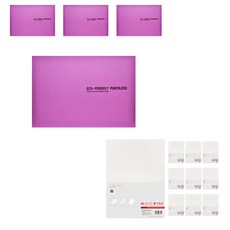 ECO Chungwoon 環保無孔資料簿 A5 4入 + 透明A5資料夾10入, 紫色, 1組