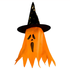 摩達客 COSPLAY派對頭飾 俏皮可愛LED燈帽吊飾 直徑38x高74cm, 橘黃南瓜款, 1個