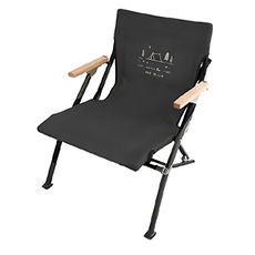 Outdoor Base 踏浪矮背椅, 黑色, 1680D加厚牛津布, 鋁合金, 柚木, 1個