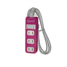 Tyson 太順電業 QPOWER 2孔1開4插延長線插座 TS-214B 過載保護, 1.8m, 洋紅色, 1條