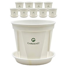 Gardenit Original控根盆 12號 + 底座 1號 2件組, 白色, 10組