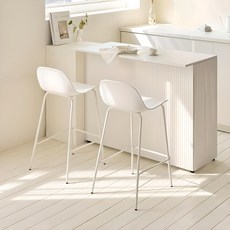 maisondecommema STAY 白色框架 家用吧台椅 餐桌椅, 2個, 白色