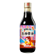 KIMLAN 金蘭 生抽醬油, 適用於涼拌菜或炒菜，醬香味美，色澤清澈透明, 590ml, 1瓶