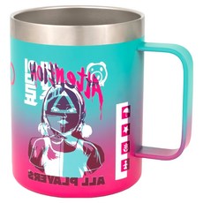 BIALeTTI 拜雷提 魷魚遊戲聯名 手把保溫杯, 粉紅色 + 淺綠色, 420ml, 1個