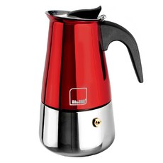 ibili 不鏽鋼摩卡壺 2杯, 火焰紅, 1個