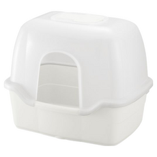 Richell 利其爾 拉普蕾方型貓便盆附上蓋, 不適用, 自然白, 1個