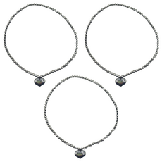 鈦赫茲愛心項鍊，圓珠部分6mm 愛心高寬厚1.9*2.5*0.8公分, 3條