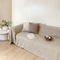 Hoom 防水桌布 溫柔奶茶, 180 x 340cm, 1個