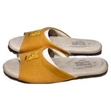 Winnie the Pooh 小熊維尼 大人 DN電繡室內拖鞋 網布 橡膠發泡, 24.5cm, 維尼黃