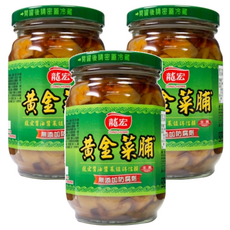 龍宏 黃金菜脯, 無添加防腐劑, 370g, 3罐