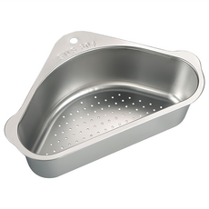 不鏽鋼水槽三角置物瀝水架, 304不鏽鋼材質, 廚房瀝水收納好幫手, 穩固吸盤設計, 台灣現貨, 1個, 銀色