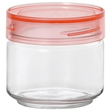 ADERIA 日本進口抗菌密封寬口玻璃罐 粉色, 500ml, 1個