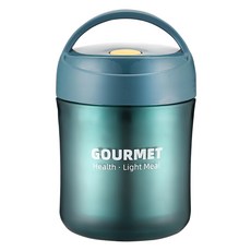 雙層防燙保溫304不鏽鋼湯罐, 藍色, 500ml, 1個