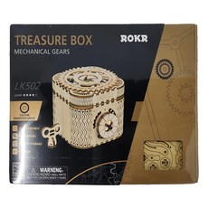 ROKR 木製DIY立體模型-密碼百寶盒LK502 益智玩具, 1入
