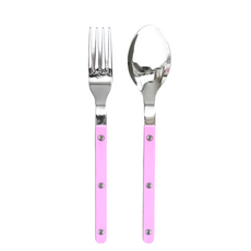 SABRE PARIS BISTROT 純色 配餐用叉匙組 亮面 26cm 不鏽鋼 壓克力, 桃紅色, 1組