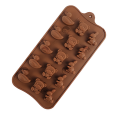 TRIARROW 三箭牌 小鴨小熊小兔 巧克力模 15連 -40°C~+220°C 耐熱溫度 食品級矽膠, 1個