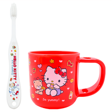 Skater 牙刷杯組 含牙刷 凱蒂貓 Hello Kitty, 1組