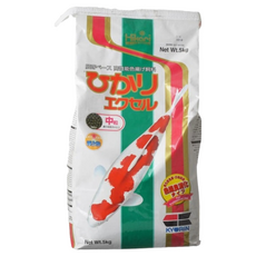 Hikari 高夠力 錦鯉增豔飼料, 促進快速成長及強效增豔, 頂級飼料, 小麥胚芽基底, 含高純度螺旋藻, M, 5kg, 1袋