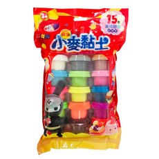 幼福文化 忍者兔 安全小麥黏土 柔軟好塑形 動手DIY配色創作, 15色 美味甜點澎湃包, 580g, 1組