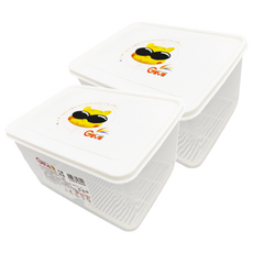 GIMI 吉米 不漏保鮮盒 附網墊 K-311, 3300cc, 台灣製造, 2個