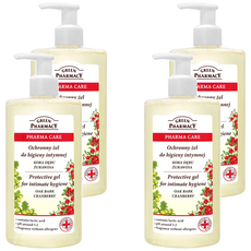 GREEN PHARMACY 波蘭蔓越莓私密潔膚露 乳酸 橡樹 蔓越莓精粹 溫和潔淨, 300ml, 4瓶