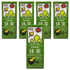 KIKKOMAN 龜甲萬 豆乳 抹茶風味, 200ml 契約栽培丸大豆使用, 5入