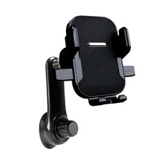 FANCY LIFE 多功能車用手機架, 出風口延長臂款, 適用3.5-7.2吋手機, 黑色, 1個
