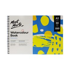 蒙瑪特 線圈水彩本 A4 30頁 190gsm 繪畫專用紙, 1個, 1本