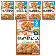 WAKODO 和光堂 雞肉燉芋頭, 9個月以上寶寶適用, 牛肉のすき焼き風ごはん, 80g, 5包