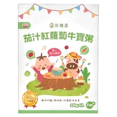 粥寶寶 茄汁紅蘿蔔牛寶粥, 150g 4入 7m+, 600g, 1盒