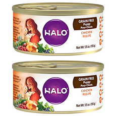 Halo 嘿囉 幼犬無穀主食罐, 鮮燉雞肉, 156g, 2罐