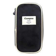 PINKFOOT 拉鍊英文標籤帆布筆袋, 海軍藍, 1個