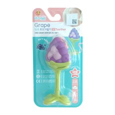 ange 3D水果寶寶ST固齒器 - 多種質感 安全柔軟TPE材質, 固齒器 + 粉鍊夾, 葡萄, 1個