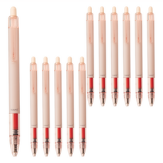 TEMPO 煙薰中性筆 0.5mm, 紅色, 12支