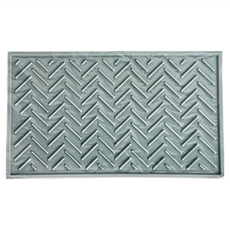 ade.l AL 人字紋矽膠餐具瀝水墊, 358 x 218 x 6mm, 天藍色, 1個