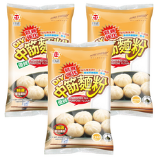 日正食品 營養強化中筋麵粉 適合做包子饅頭麵條水餃皮 榮獲HACCP及ISO 22000國際品保驗證, 500g, 3包