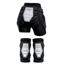 SULAITE EVA滑雪護具套裝 防摔護臀褲+護膝組 全方位保護 舒適透氣, 黑色, 1組