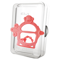 ange 手環穿握型, 矽膠固齒器 + 收納盒, 粉色猴子款, 1組