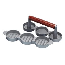 KitchenCraft 3格迷你漢堡肉壓模, 1個, 灰色