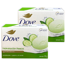 Dove 多芬 香皂 小黃瓜 + 綠茶 135g 清新保濕 溫和潔淨肌膚, 2個