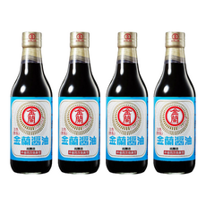 KIMLAN 金蘭 淡色醬油，適合白肉、海鮮料理，非基因改造黃豆, 590ml, 4瓶