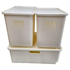 FAmILyLIFE 生活 加厚可疊加防塵附輪收納盒3入組 S號 x 2 + M號, 白色, 1組