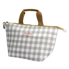 Sabu BASILICO 復古文青風格紋保溫保冷拉鍊式便當袋，尺寸 30 x 18 x 12cm, 灰色, 1個