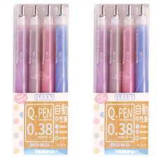TEMPO 節奏牌 FUJILINE 果凍中性筆 Set 4, 0.38mm, GL-251-4, 2包